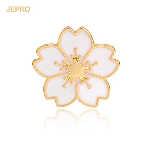 JEPRO Cherry Blossom Lapel Brooch Enamel Pins for Backpacks Cute Tiny Flower Brooch for Women