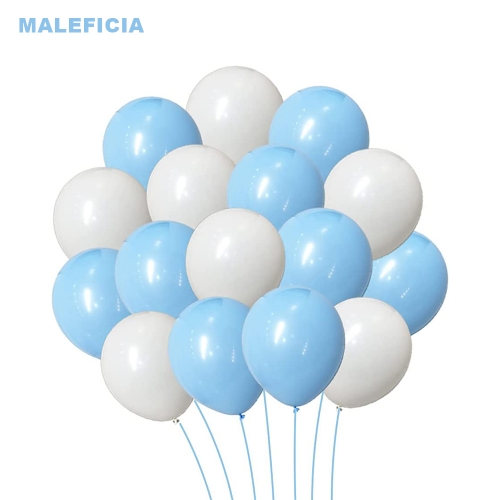 MALEFICIA 100pcs 12 inch Light Blue and White Party Balloons for Blue White Color Theme Birthday Wedding Party Decoration