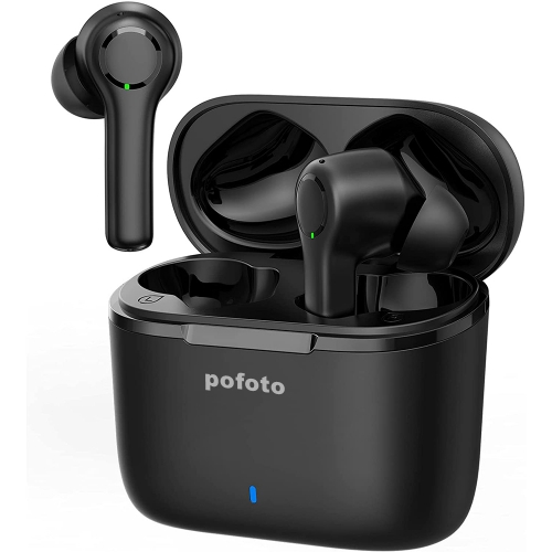 pofoto Wireless Headphones, Wireless Charging,  Headphones in Ear Waterproof, Wireless Earphones with Microphones
