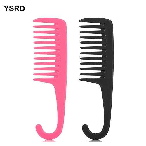 YSRD 2 Pack Wide Tooth Combs with Hook Wet and Dry Combs for Most Hair Types Home Salon