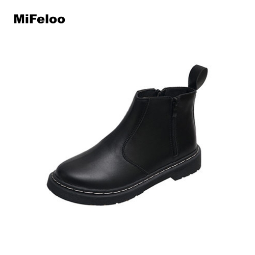 MiFeloo Women's Leather Ankle Boots with Deodorant Lining Waterproof Bootie Footwear for All Seasons, Black