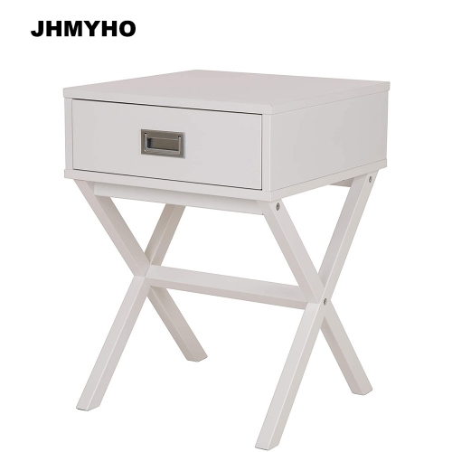 JHMYHO X-Shape Wooden Bedside tables Accent Side Bedside tables with Drawer Square Nightstand
