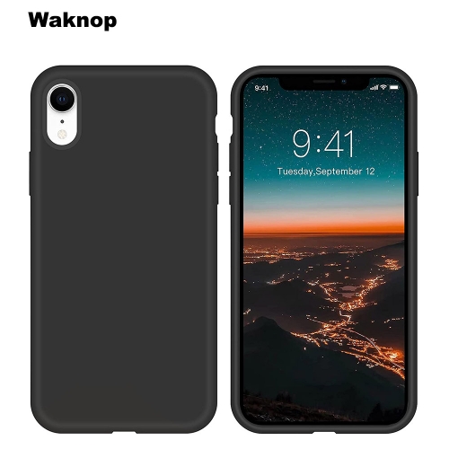 Waknop iPhone XR Case Liquid Silicone Gel Rubber Slim Phone Case Soft Anti-Scratch Durable Microfiber Lining Full Body Shockproof Protective Cover