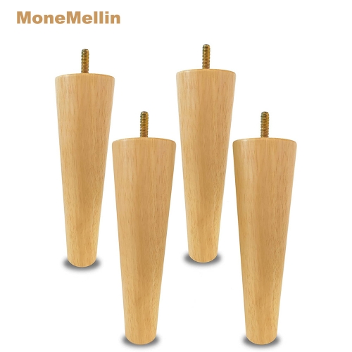 MoneMellin 8 Inch Wood Furniture Legs 4pcs Replacement Legs with Accessories Mid Century Modern Style Legs