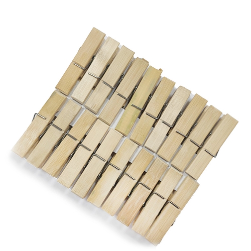 UWEME 20Pcs Bamboo Clothespegs Wooden Clothespins Craft Clips for Laundry Hanging Clothes, 6cm/2.4 Inch
