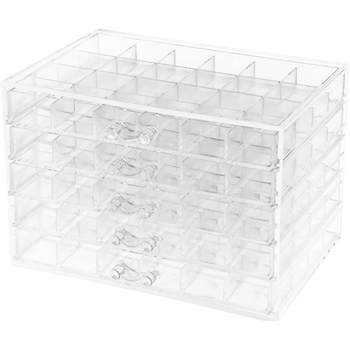 COORGANISERS Acrylic Jewelry Organizer Displays 5 Layers Transparent Storage Drawer Organizer Earring Rings Necklaces and Bracelets