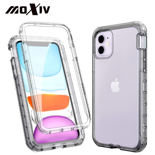 MOXIV TPU Protective Case for iPhone 11 with Screen Protector Transparent Clear Smartphones Protective Case Cover for iPhone 11 6.1 Inch
