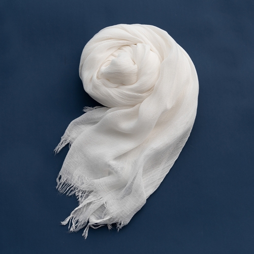WYTartist Breathable & Lightweight Scarf Solid Scarves Wrap Shawl for Spring Summer Autumn Winter All Seasons Men Women, Cream White