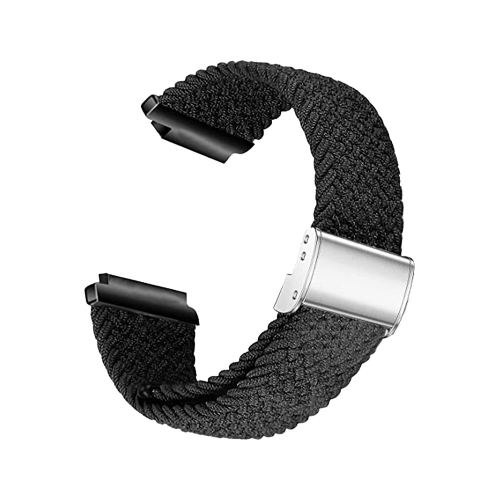 BestHorse Elastic Durable Nylon Smartwatch Bands for Amazfit GTS GTS 2 GTS 2 Mini Adjustable Smartwatch Straps for Men Women, Black