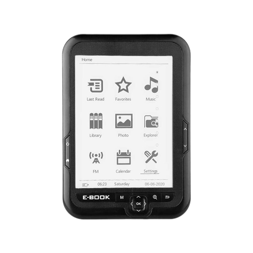 WAVE 16GB Digital Book Reader Portable Lightweight E-Book Reader for Home Travel, Black, Clock, Dictionary, Calendar, Calculator, FM, MP3