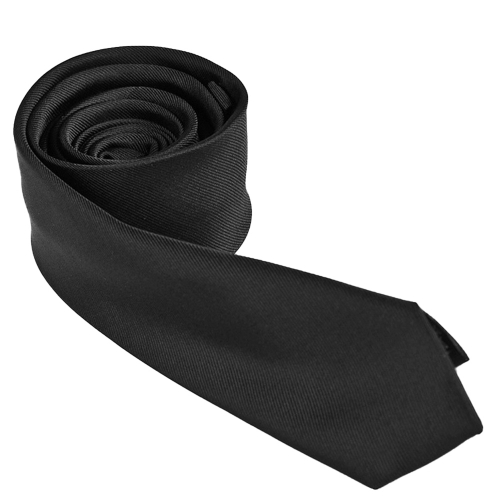 Romnone Men's 100% Silk Tie Ultra Skinny Solid Color Necktie Classic Slim Tie for Business Wedding Party, Black