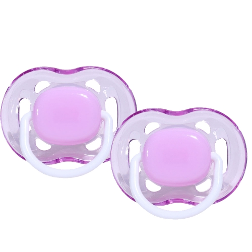 MICLUK Soft Natural Pacifiers for Babies Food-grade Silicone Pacifiers for Baby Boys Girls 0-12 Months, BPA-free