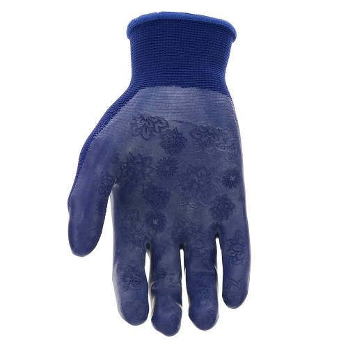 PURSKYY Embossed Latex Gloves, Women’s Latex Coated Nylon Shell Gloves with Large Floral Texture Palm Grip