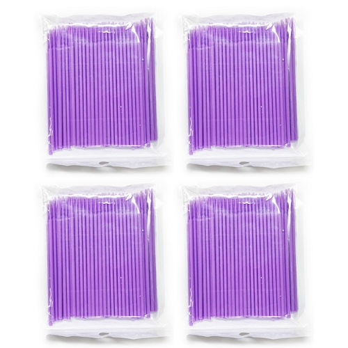 WITPT 400pcs Disposable Cotton Stick Purple Flexible Eyelashes Cleaning Stick Micro Brush Swabs Wands Cosmetic Cotton Sticks for Makeup Personal Care