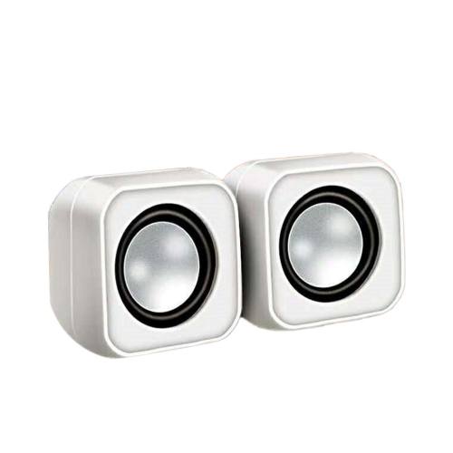 SFFu Mini Desktop Speakers Loudspeakers Set of 2 USB Powered Portable Speakers for Computer PC Laptop, White