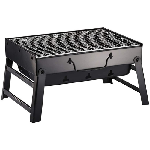 Rioard Charcoal Barbecue Grill Portable Foldable BBQ Grill Stainless Steel Small Mini BBQ Grill for Outdoor Camping Picnics Beach Yard