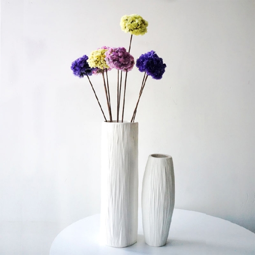 BgioBa Set of 2 Ceramic Vases Modern White Textured Flower Vases Elegant Home Decoration for Living Room Bedroom Office