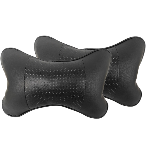 VUARI 2Pack Waterproof Neck Pillows with Elastic Band Breathable Car Headrest Neck Pillows Head Supporting Pillows for Car Home Office Travel, Black