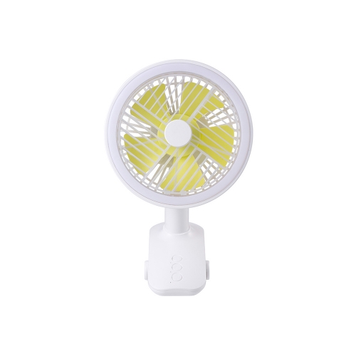 DFX Portable Mini Clip-On Electric Fan with 3 Speed Setting 360° Rotating Quiet USB Desktop Electric Fan for Home Office Outdoor