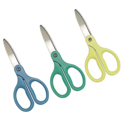 Euial 3 Pack Safety Scissors Kids Craft Scissors with Blunt Tips & Comfortable Handle Small Durable Scissors for Office Home School