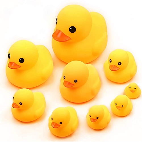 VEASEER Bath Duck Toys 9 Pcs Rubber Duck Family Squeak & Float Ducks Baby Shower Toy for Toddlers Boys Girls
