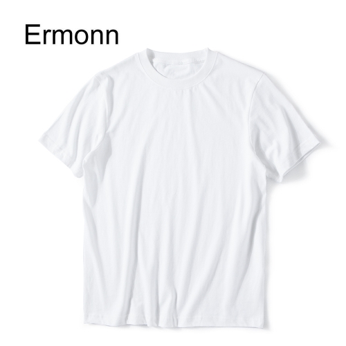Ermonn Women's Summer Tops Casual Short Sleeve T-Shirts 100% Cotton Crew Neck Basic Solid White Loose Tops