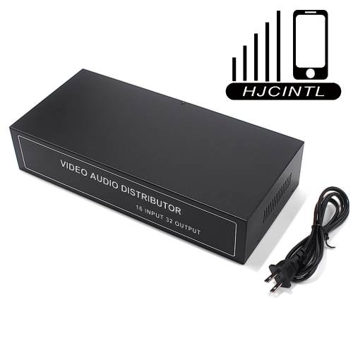HJCINTL Audio/Video Distributor Amplifier 16 in 32 Out Video Audio Distribution Duplicator Amplifier for Projector Video Camera