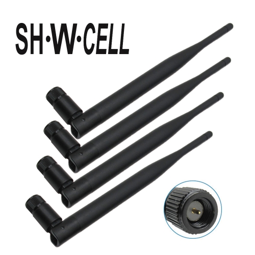 SH·W·CELL 4 Pack WiFi Antennas High Gain Fast Transmission 2.4GHz SMA Female Antennas for WiFi Router Wireless Network Card USB Adapter