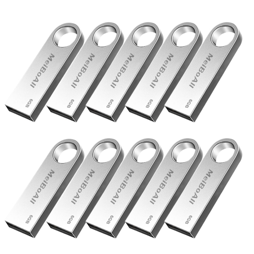 MeiBoAll USB 2.0 Flash Drives 10 Pack 16GB Flash Drives Blank Flash Memory Sticks Drives for PC Labels Tablets Speaker, Silver