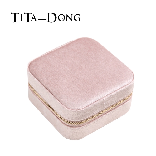 TITA-DONG Small Portable Jewelry Boxes Velvet Travel Jewelry Organizer Boxes for Necklaces Bracelets Rings Earrings, Multi-color