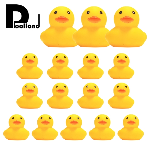 Doolland Bath Duck Toys 16Pcs Mini Rubber Duck Toys Squeak Float Yellow Duck Bath Shower Toys for Baby Boys Girls