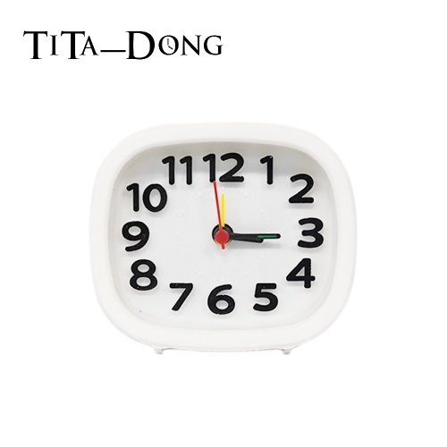 TITA-DONG Analog Alarm Clock Silent Compact Battery Operated Alarm Clock, Non-Ticking, Easy to Read and Operate, White
