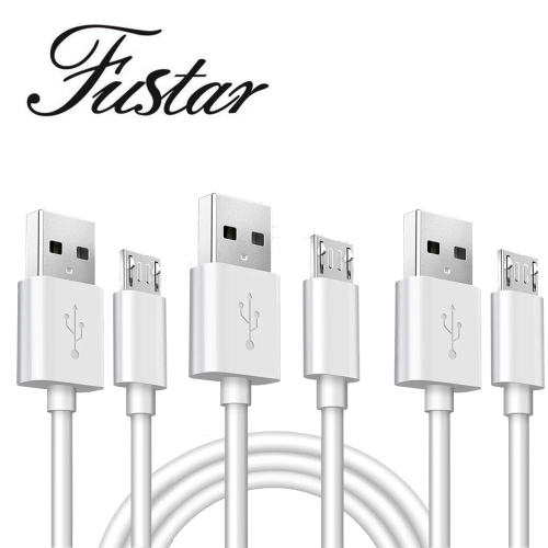 FUSTAR 3Pack Universal Micro USB Cable High-Speed Sync Charger Cables USB 2.0 Micro USB Charging Cables for Micro USB Connector Devices, 3.3 Ft