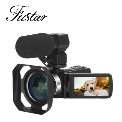 FUSTAR 4K UHD Video Camera 48MP 18x Digital Zoom Video Camera Camcorder with 3" HD IPS Screen, External Mic, Move Detect, Self-timer