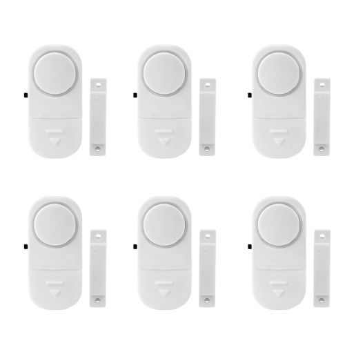 phonelex Electric Door Window Alarm Wireless Super Loud 120 dB Door Magnetic Sensor Alarm Burglar Alarm Home Security System (Pack of 6)
