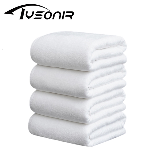 TYSONIR Set of 4 White Bath Towels Ultra Absorbent & Quick Dry Cotton Towel Set for Home Bathroom SPA Hotel Pool