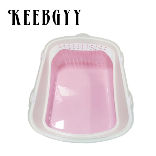 KEEBGYY Open Top Pet Litter Box Cat Litter Tray Box with Anti-slip Bottom Detachable Kitten Potty Toilet Cat Litter Box, Easy to Clean, Multi-color