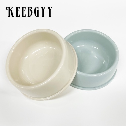 KEEBGYY Set of 2 Pet Feeding Bowls Food Grade Plastic Round Shape Pet Bowls with Anti-Slip Bottom Non-toxic Durable Pet Bowls for Cats Dogs