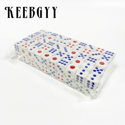 KEEBGYY 100 Pieces 6 Sided Dice Set 16mm Round Game Dice for Playing Games, Like Board Games, Dice Games, Math Games, etc