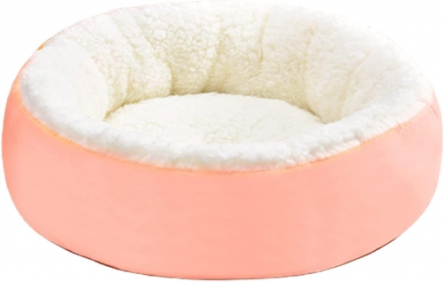 Wanway Dog Cat Cushion Pet Bed, Lamb Velvet Warming Pet Bed, Comfortable Cuddler Round Cushion for Small Medium Dogs Cats House Indoor Sleeping Bed