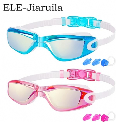 ELE-Jiaruila Kids' Swimming Goggles, 2-Pack Swimming Goggles for Children, Teens, Boys or Girls, UV Protection Swim Pool Goggle