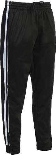 QUAFORT Men's Athletic Track Pant with Two Side Pockets Ankle Cuff, Black