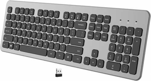 Chriffer Wireless Computer Keyboard 2.4G Ergonomic Wireless Keyboard Portable Full Size PC Keyboard with Numeric Keypad for Laptop, Desktop PC