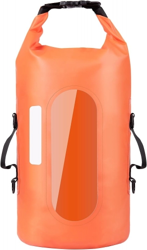 Sosoon Lightweight Dry Bag Outdoor Floating Waterproof Dry Bag with Clear Window 10L/20L Dry Bag for Camping, Swimming, Boating, Hiking, Travel