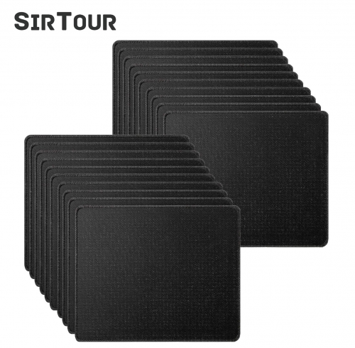 SIRTOUR 20Pcs Mouse Pads with Stitched Edges & Non-Slip Rubber Base Washable Mousepads for Computer, Laptop, and Desktop, Black