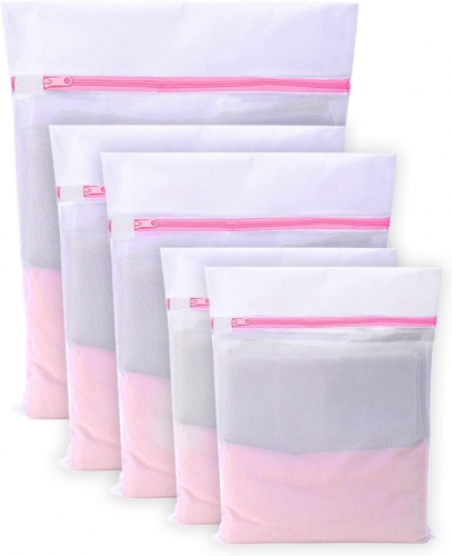 Cybbo 5Pcs Mesh Laundry Bags Small Mesh Laundry Washing Bags for Delicates, Bra, Travel, Shoes, Suitcase, Socks, Underwear, Baby Clothes, Lingerie