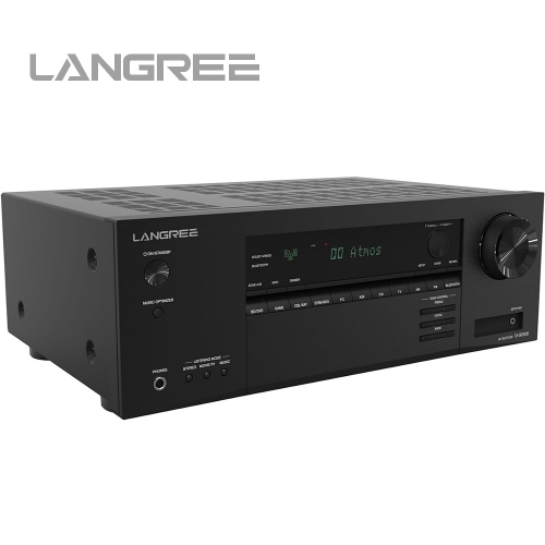 LANGREE Home Smart Audio and Video Receiver 5.2 Channel AV Receiver 4K Ultra HD, Black
