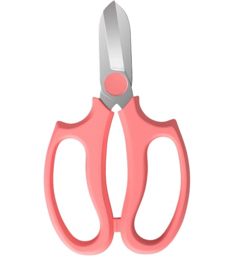 Roontin Garden Pruning Scissors, Floral Scissors for Arranging Flowers, Fruits Leaves, Pruning, Trimming Plants, Gardening Tool, Pink