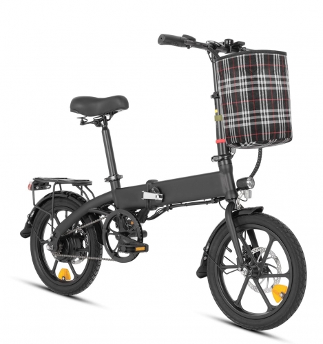 NWH Electric Bike for Adults Teens,16" Folding Electric Bicycle, Commuter City E-Bike with 350W Motor, Compact Portable, Unisex Adult