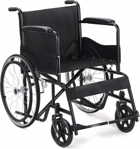 NWH Lightweight Wheelchair with Swing Away Elevating Leg Rest, Lightweight Foldable All Terrain Motorized Wheelchair for Seniors, Black